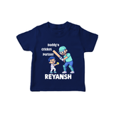 Daddy’s Cricket Partner TSHIRT - NAVY BLUE - 0-5 Months Old (Chest 17")