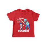 Daddy’s Cricket Partner TSHIRT - RED - 0-5 Months Old (Chest 17")