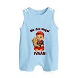 Royal Cricket Kid BUTTON ROMPER - BABY BLUE - New Born (Chest 18")