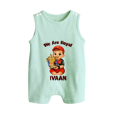 Royal Cricket Kid BUTTON ROMPER - MINT GREEN - New Born (Chest 18")