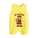 Royal Cricket Kid BUTTON ROMPER - PASTEL YELLOW - New Born (Chest 18")