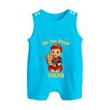 Royal Cricket Kid BUTTON ROMPER - SKY BLUE - New Born (Chest 18")