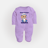 Chinna Cricketer FULL BODY SUIT - LILAC - New Born (Chest 7.5")
