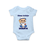 Chinna Cricketer Baby Romper - BABY BLUE - New Born (Chest 14")