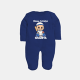 Chinna Cricketer FULL BODY SUIT - NAVY BLUE - New Born (Chest 7.5")