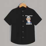 Chinna Cricketer SHIRT - BLACK - 0 - 6 Months Old (Chest 23")