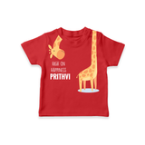 High on Happiness – Personalised Kids T-Shirt - RED - 0-5 Months Old (Chest 17")