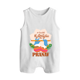 Naa Modati Krishnashtami Romper Suit/Sleeveless Romper | Personalized Baby Romper Suit/Sleeveless Romper for Krishnashtami - WHITE - 0 - 5 Months Old (Chest 18")
