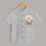 Naa Modati Krishnashtami Shirt | Personalized Baby Shirt for Krishnashtami - GREY - 0 - 6 Months Old (Chest 23")