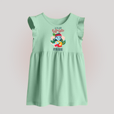 Naa Modati Krishnashtami Baby Frock | Custom Baby Frock for Your Baby's First Krishnashtami - MINT GREEN - 0 - 3 Months Old (Chest 17")