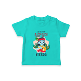 Naa Modati Krishnashtami T-shirt | Custom T-shirt for Your Baby's First Krishnashtami - TEAL - 0-5 Months Old (Chest 17")