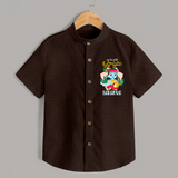 Naa Modati Krishnashtami Shirt | Custom Shirt for Your Baby's First Krishnashtami - CHOCOLATE BROWN - 0 - 6 Months Old (Chest 23")