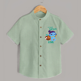 Celebrate Naa Modati Krishnashtami Shirt | Personalized Outfit for Baby's First Krishnashtami - MINT GREEN - 0 - 6 Months Old (Chest 23")