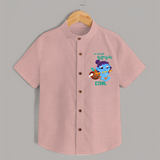 Celebrate Naa Modati Krishnashtami Shirt | Personalized Outfit for Baby's First Krishnashtami - PEACH - 0 - 6 Months Old (Chest 23")