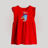 Celebrate Naa Modati Krishnashtami Baby Frock | Personalized Outfit for Baby's First Krishnashtami - RED - 0 - 3 Months Old (Chest 17")
