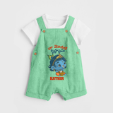 Naa Modati Krishnashtami Special Dungree Set | Personalized Baby Outfit for the Occasion - GREEN - 0 - 5 Months Old (Chest 18")