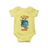 Naa Modati Krishnashtami Special Romper/onesie | Personalized Baby Outfit for the Occasion - PASTEL YELLOW - New Born (Chest 14")