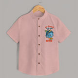 Naa Modati Krishnashtami Special Shirt | Personalized Baby Outfit for the Occasion - PEACH - 0 - 6 Months Old (Chest 23")