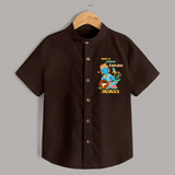 Maiya Ka Natkhat Kanhaiya Shirt | Personalized Shirt for Krishna's Mischief - CHOCOLATE BROWN - 0 - 6 Months Old (Chest 23")