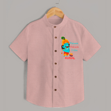 Mukunda Mukunda Krishna Shirt | Personalized Baby Shirt for Krishna Jayanthi - PEACH - 0 - 6 Months Old (Chest 23")
