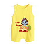 Cutest Kanna Romper Suit | Custom Baby Romper Suit for Your Little Kanna - PASTEL YELLOW - 0 - 5 Months Old (Chest 18")