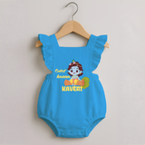 Cutest Kanna Romper Frock | Custom Baby Romper Frock for Your Little Kanna - SKY BLUE - 0 - 3 Months Old (Chest 19")