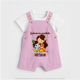 Yashoda Ka Nandlala Dungaree Set | Custom Dungaree Set for Krishna's Nandlala - BABY PINK - 0 - 5 Months Old (Chest 18")