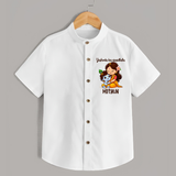 Yashoda Ka Nandlala Shirt | Custom Shirt for Krishna's Nandlala - WHITE - 0 - 6 Months Old (Chest 23")