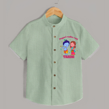 Pugari Radha Rani Shirt | Personalized Shirt for Krishna and Radha Fans - MINT GREEN - 0 - 6 Months Old (Chest 23")