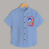 Pugari Radha Rani Shirt | Personalized Shirt for Krishna and Radha Fans - SKY BLUE - 0 - 6 Months Old (Chest 23")