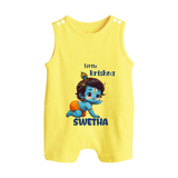 Little Krishna Romper Suit | Custom Baby Romper Suit for Your Little Krishna - PASTEL YELLOW - 0 - 5 Months Old (Chest 18")