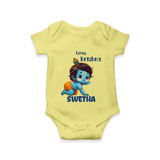 Little Krishna Romper / onesie | Custom Baby Romper / onesie for Your Little Krishna - PASTEL YELLOW - New Born (Chest 14")