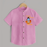 Naughty Krishna Shirt | Personalized Baby Shirt for Your Little Mischief Maker - BABY PINK - 0 - 6 Months Old (Chest 23")