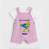 Little Maakhanchor Dungaree Set | Custom Dungaree Set for Krishna's Little Butter Thief - BABY PINK - 0 - 5 Months Old (Chest 18")