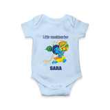 Little Maakhanchor Romper / onesie | Custom Romper / onesie for Krishna's Little Butter Thief - BABY BLUE - New Born (Chest 14")