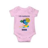 Little Maakhanchor Romper / onesie | Custom Romper / onesie for Krishna's Little Butter Thief - BABY PINK - New Born (Chest 14")