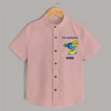 Little Maakhanchor Shirt | Custom Shirt for Krishna's Little Butter Thief - PEACH - 0 - 6 Months Old (Chest 23")
