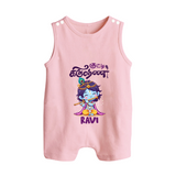Kutty Krishna Romper suit/sleeveless romper | Personalized Romper suit/sleeveless romper for Krishna Jayanthi - BABY PINK - 0 - 5 Months Old (Chest 18")