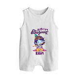 Kutty Krishna Romper suit/sleeveless romper | Personalized Romper suit/sleeveless romper for Krishna Jayanthi - WHITE - 0 - 5 Months Old (Chest 18")