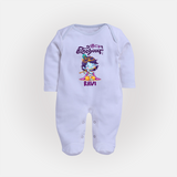 Kutty Krishna Sleep Suit/full sleeve body suit | Personalized Sleep Suit/full sleeve body suit for Krishna Jayanthi - BABY BLUE - New Born (Chest 7.5")