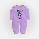 Kutty Krishna Sleep Suit/full sleeve body suit | Personalized Sleep Suit/full sleeve body suit for Krishna Jayanthi - LILAC - New Born (Chest 7.5")