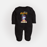 Kutty Krishna Sleep Suit/full sleeve body suit | Personalized Sleep Suit/full sleeve body suit for Krishna Jayanthi - BLACK - New Born (Chest 7.5")