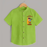 Maiya Ka Natkhat Nandlal Shirt | Personalized Shirt for Krishna's Mischievous Side - LIME GREEN - 0 - 6 Months Old (Chest 23")
