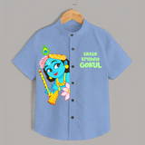 Little Krishna Shirt | Personalized Baby Shirt for Your Little Krishna - SKY BLUE - 0 - 6 Months Old (Chest 23")