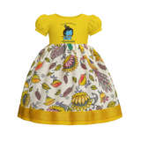 Born To Be Krishna's Fav - Pattupavadai | Custom Baby Pattupavadai Featuring Krishna's Flute - LIGHT YELLOW - 0 - 3 Months Old (Chest 18")