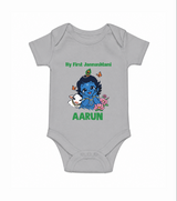 My First Janmashtami Baby Krishna Lotus Charm Print Romper
