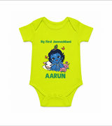 My First Janmashtami Baby Krishna Lotus Charm Print Romper
