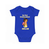 My First Krishna Janmashtami Cute Bal Krishna Print Romper - COBALT BLUE - New Born (Chest 14")