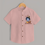 Krishna Swing Celebration Illustration Printed Shirt - PEACH - 0 - 6 Months Old (Chest 23")
