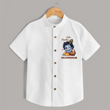 Cute Krishna Makhan Matki Print Shirt - WHITE - 0 - 6 Months Old (Chest 23")